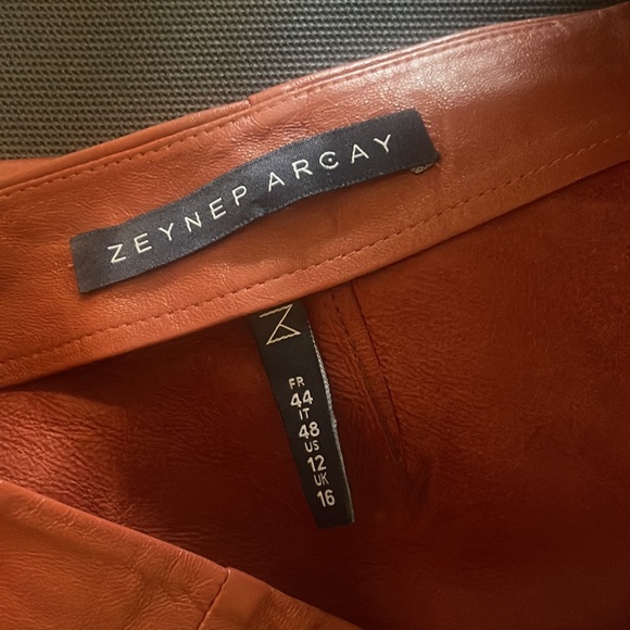 ZEYNEP ARCAY Asymmetric leather mini skirt US 12 - Picture 5 of 5